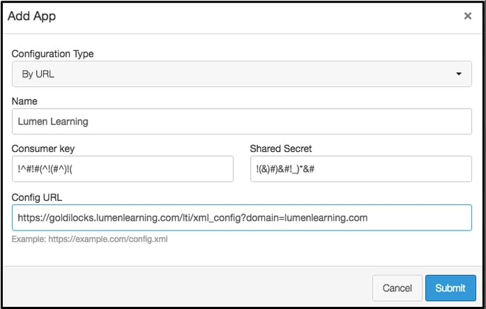 Canvas XML Config Settings