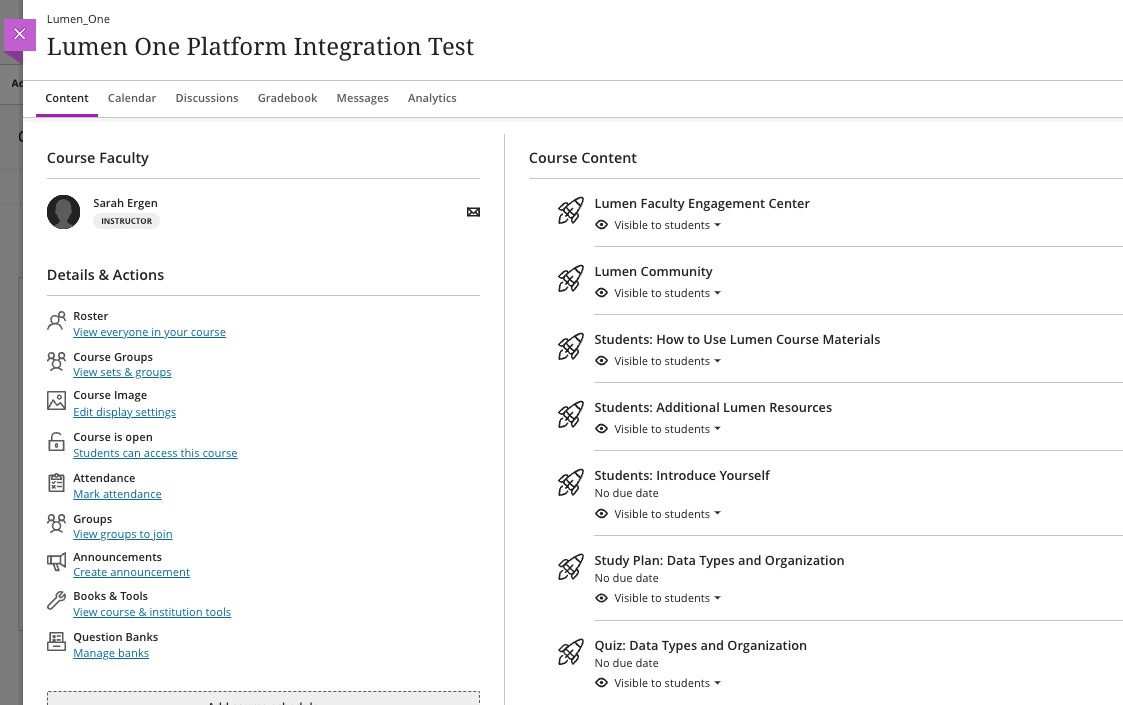 Lumen One Platform: Blackboard LTI 1.3 Integration