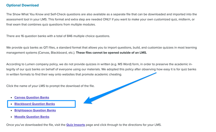 Blackboard: How to Import Questions Banks